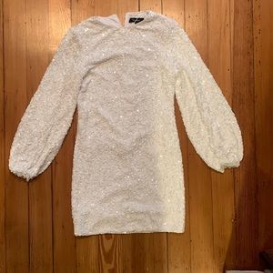 Sequined little white dress